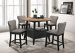 Gibson Round 5-piece Counter Height Dining Set Yukon Oak and Black image