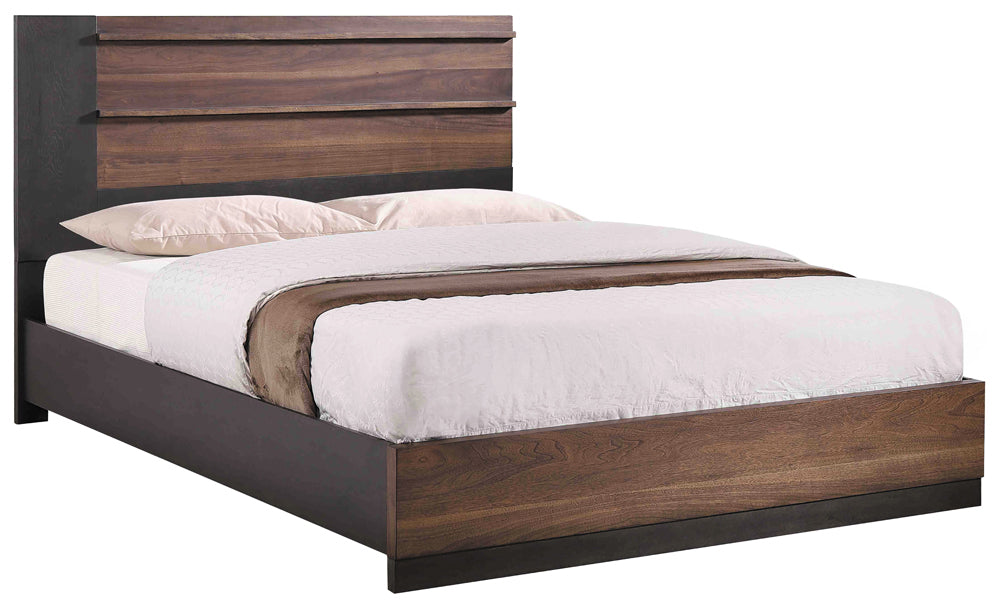 Azalia Rectangular Bed Black and Walnut