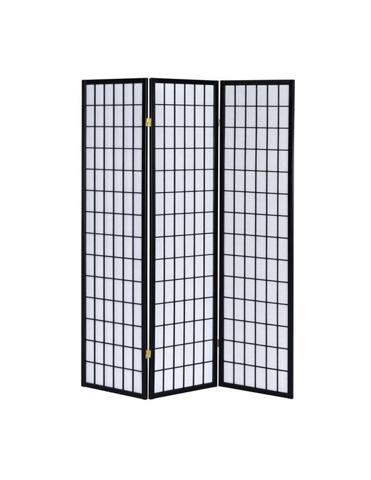 Carrie 3-panel Folding Screen Black and White